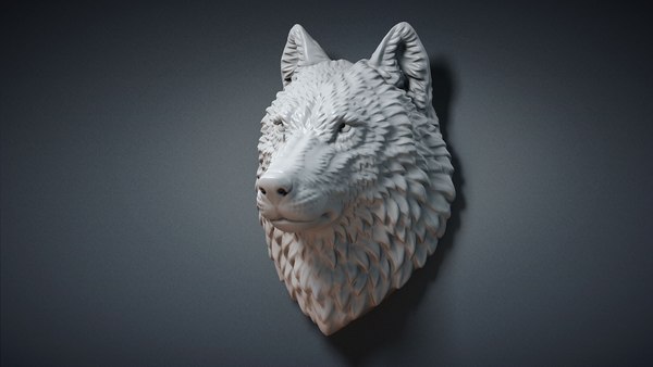 Wolf animal head sculpture 3D model - TurboSquid 1529714