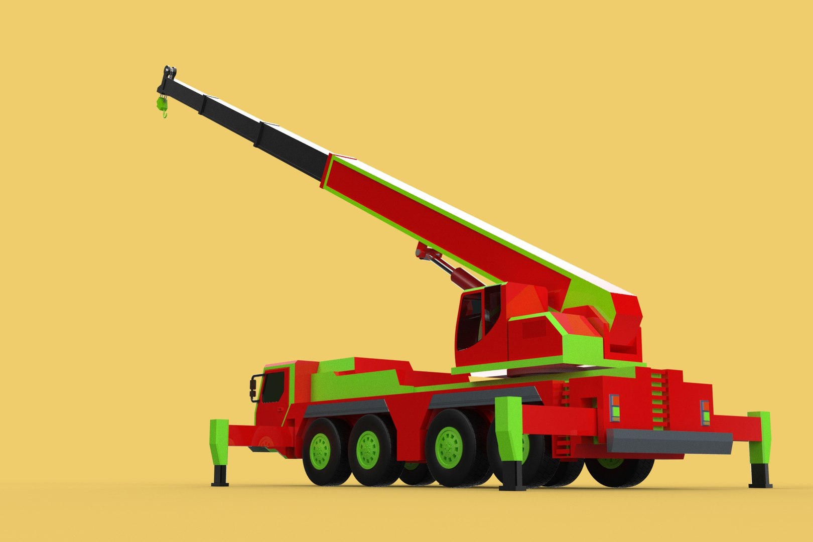 3D FIRE TRUCK FIREFIGHTER FIREFIGHTING FIREMAN ENGINE MOBILE CRANE ...