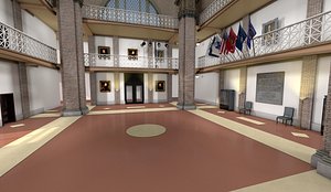 3D model ballroom foyer lobby