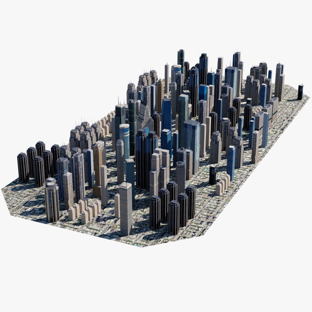 Skyscrapers Of The Modern City Downtown 3D Model - TurboSquid 2057515