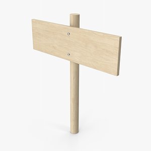 3D Wood Signboard model