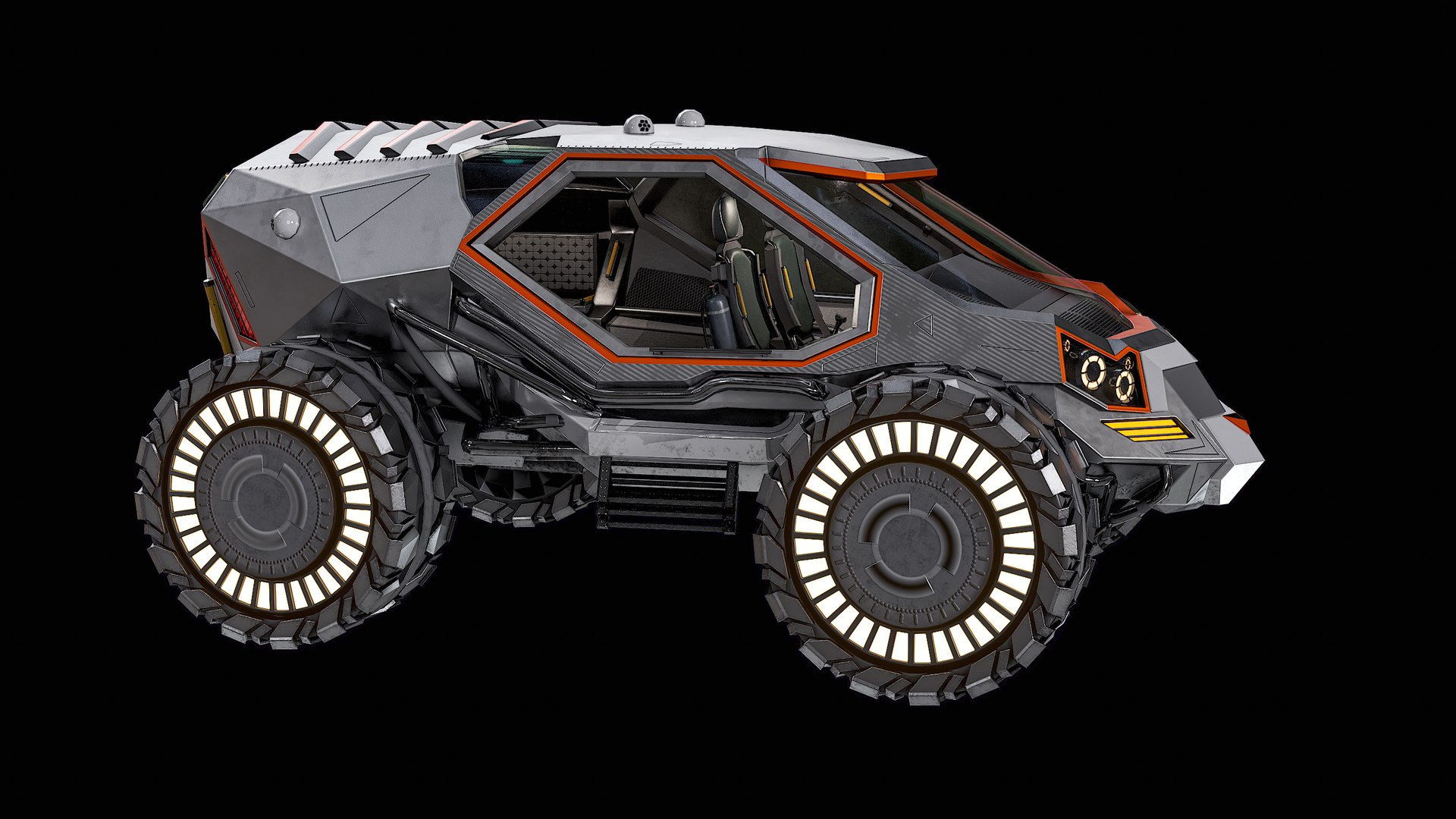 3D Sci-Fi Exploration Rover SUV Vehicle PBR Model - TurboSquid 2150911