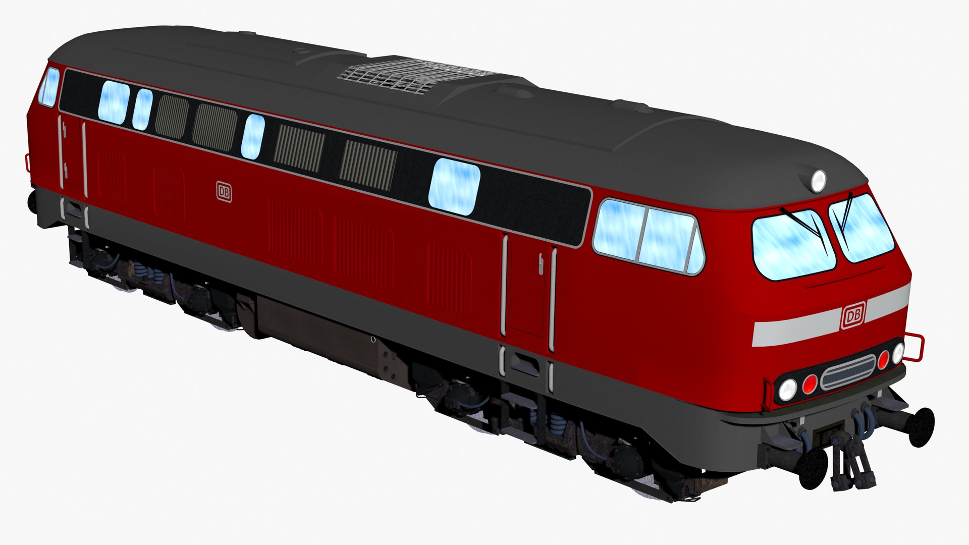 3D German Db Class 218 Red Diesel Hydraulic Locomotive - TurboSquid 2053244