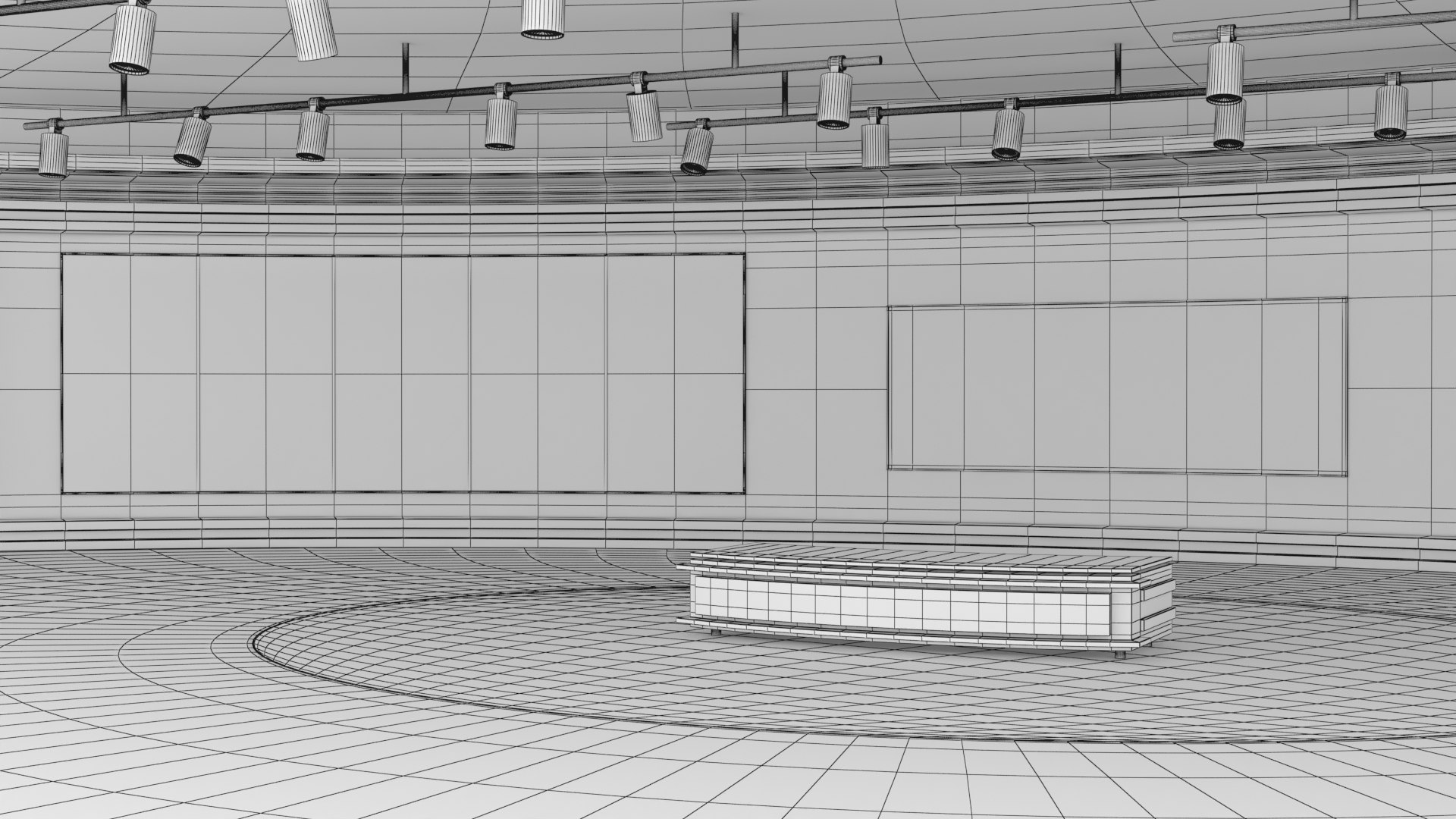 Virtual TV News Studio 3D Model - TurboSquid 2220967