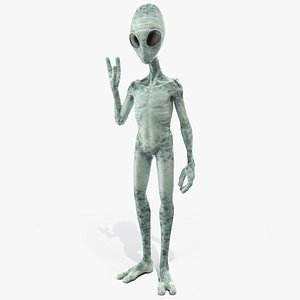 extraterrestrial alien greeting pose 3D model