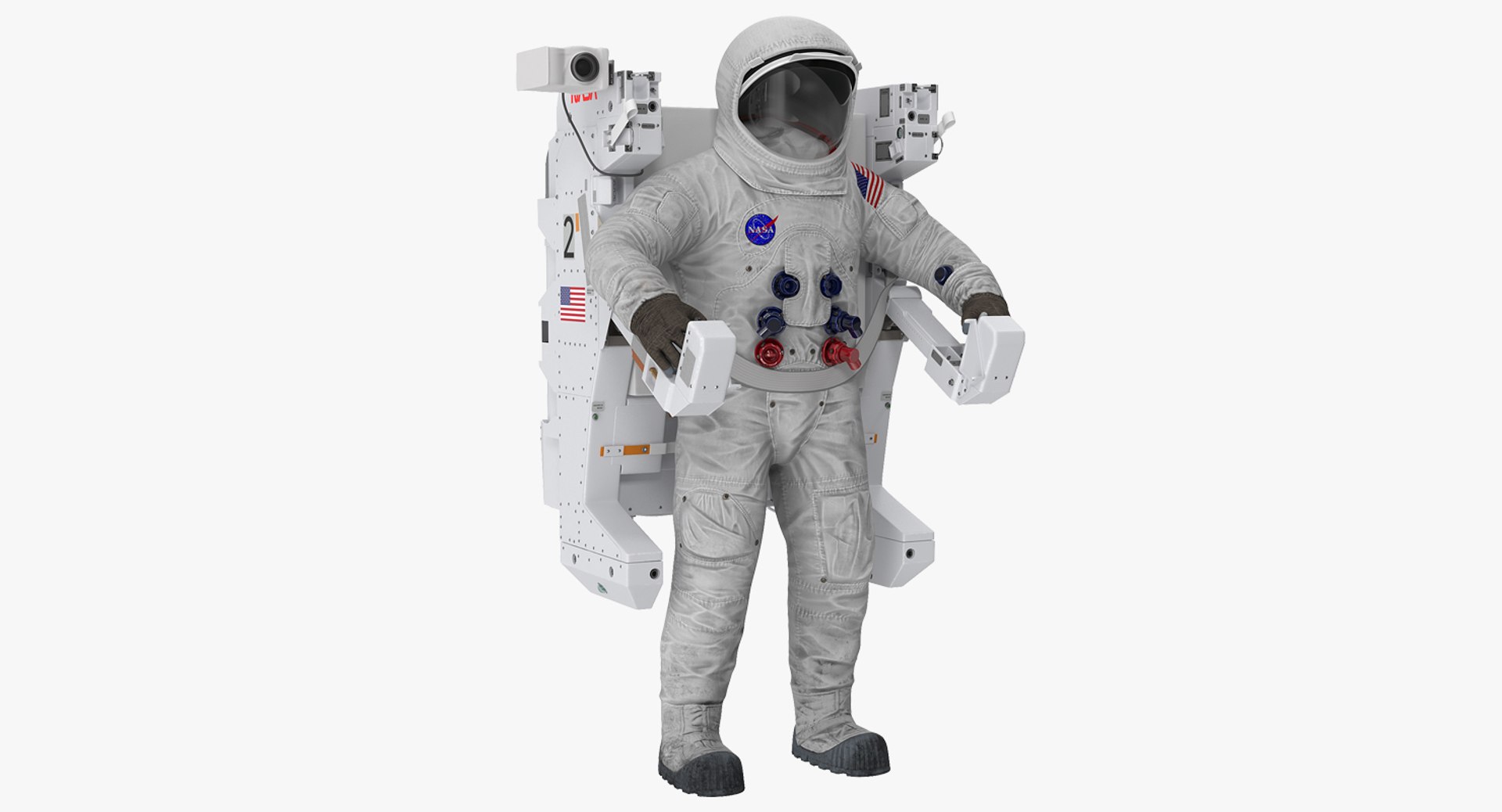 Spacesuit A7L with Manned Maneuvering Unit 3D model preview