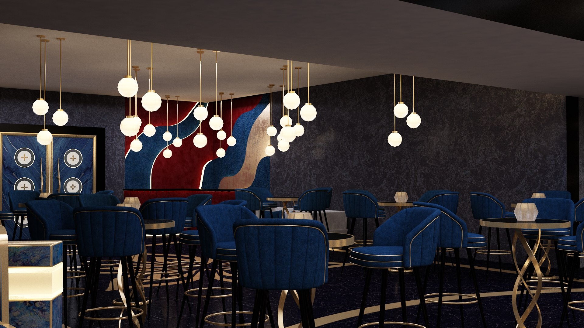 Luxury nightclub bar interior design 3D model - TurboSquid 2046082