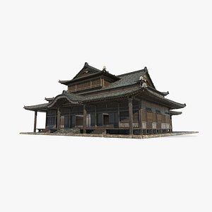 Large clubhouse of ancient Asian architecture 3D model