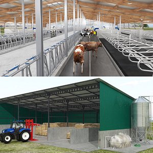 Cow Farm Barn and Silage Barn Collection