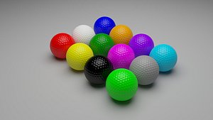 3D model Golf Balls With Different Colors
