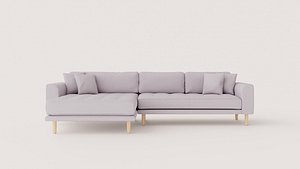 Modern Upholstered Sectional Sofa with Chaise and Loose Cushions