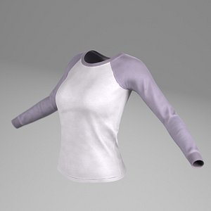 3D model female s t-shirts pbr