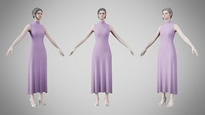 Dress 56 Lavender Purple 3D model