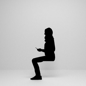 woman sitting silhouette 3D