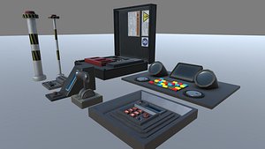 Sci-fi Levers and Gears Pack - 1 3D model