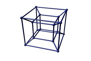 3d model of hypercube tesseract