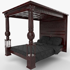 3D Renaissance style bed 2 model