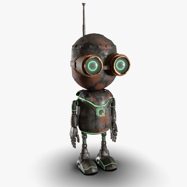 3D Rigged Baby Robot Dark