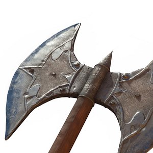 Realistic Medieval Double Axe