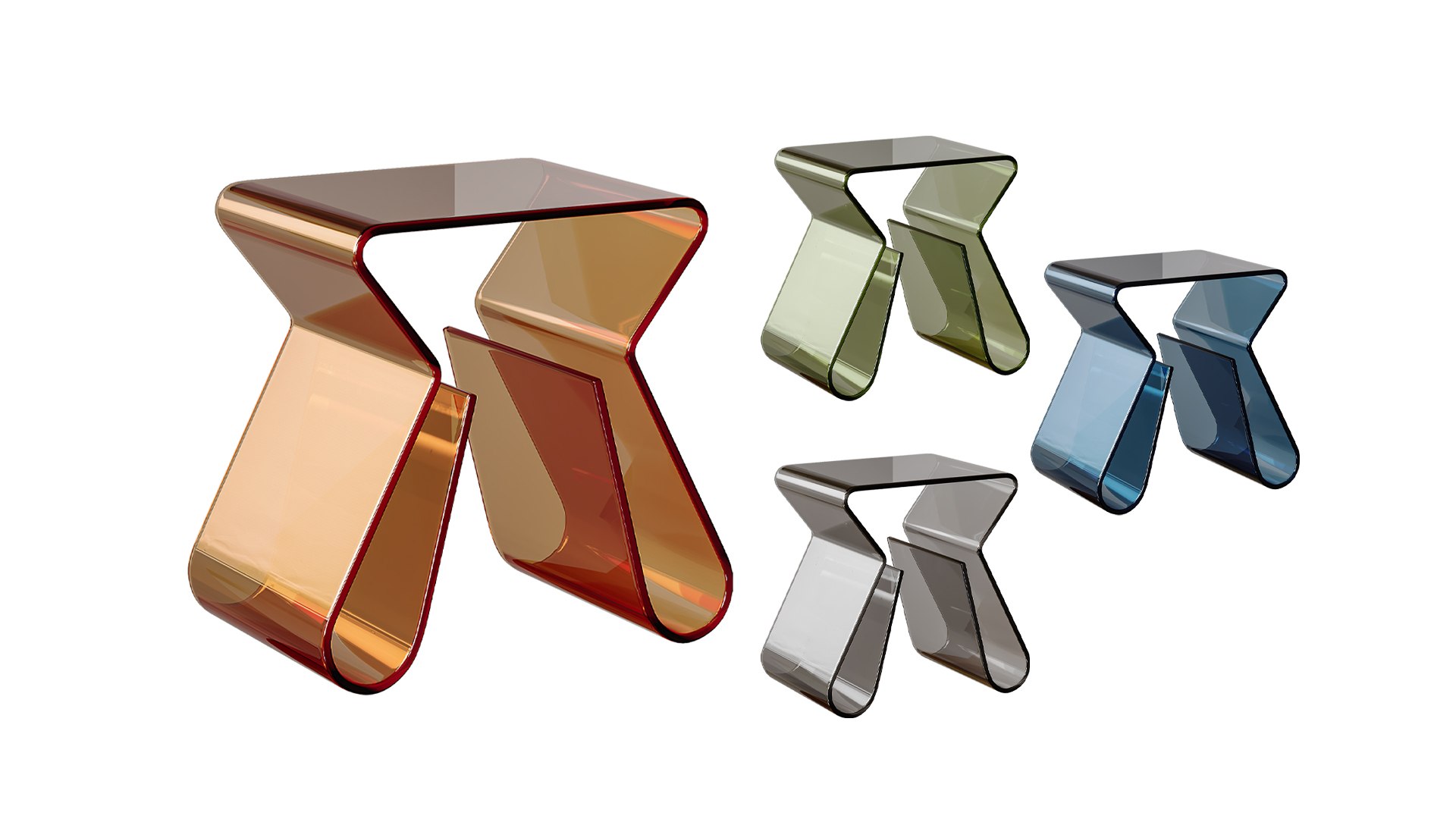 Acrylic Curve Edge Side Table - Minimalist 3D - TurboSquid 2387596