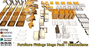 Furniture Fittings Mega Pack - Mechanisms model