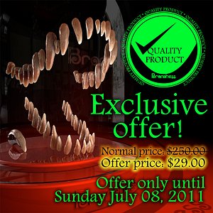 3d teeth dinosaur claw model