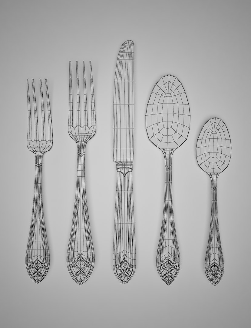 Set flatware model - TurboSquid 1308202