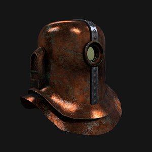 low-poly steampunk helmet 3d max