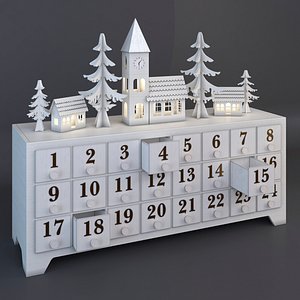 Wooden Advent Calendar with Drawers by Time Concept