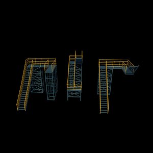 3D Industrial stairs 3D model