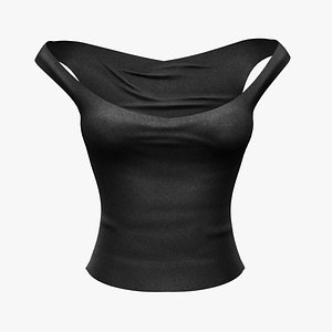 3D Off Shoulder Skin Tight Simple Top model