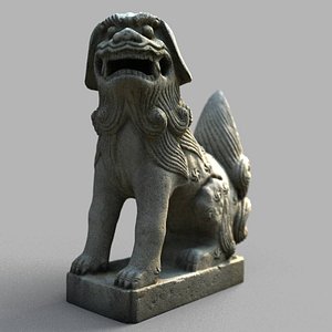 lion-statue-005m sculpture 3D model