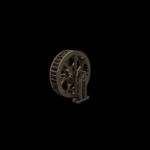 wooden water wheels 04 3D model