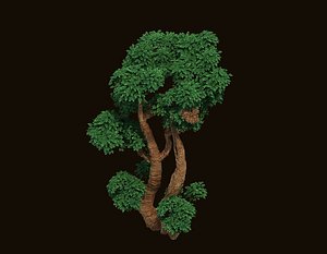 3D model cartoon tree dead pine