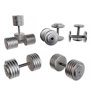 Set of 20 dumbbells from 5 to 100 kg 3D