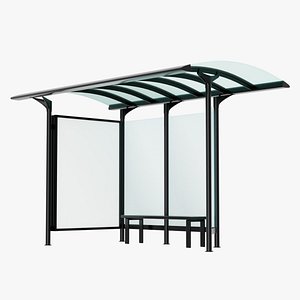 Bus stop shelter 3D