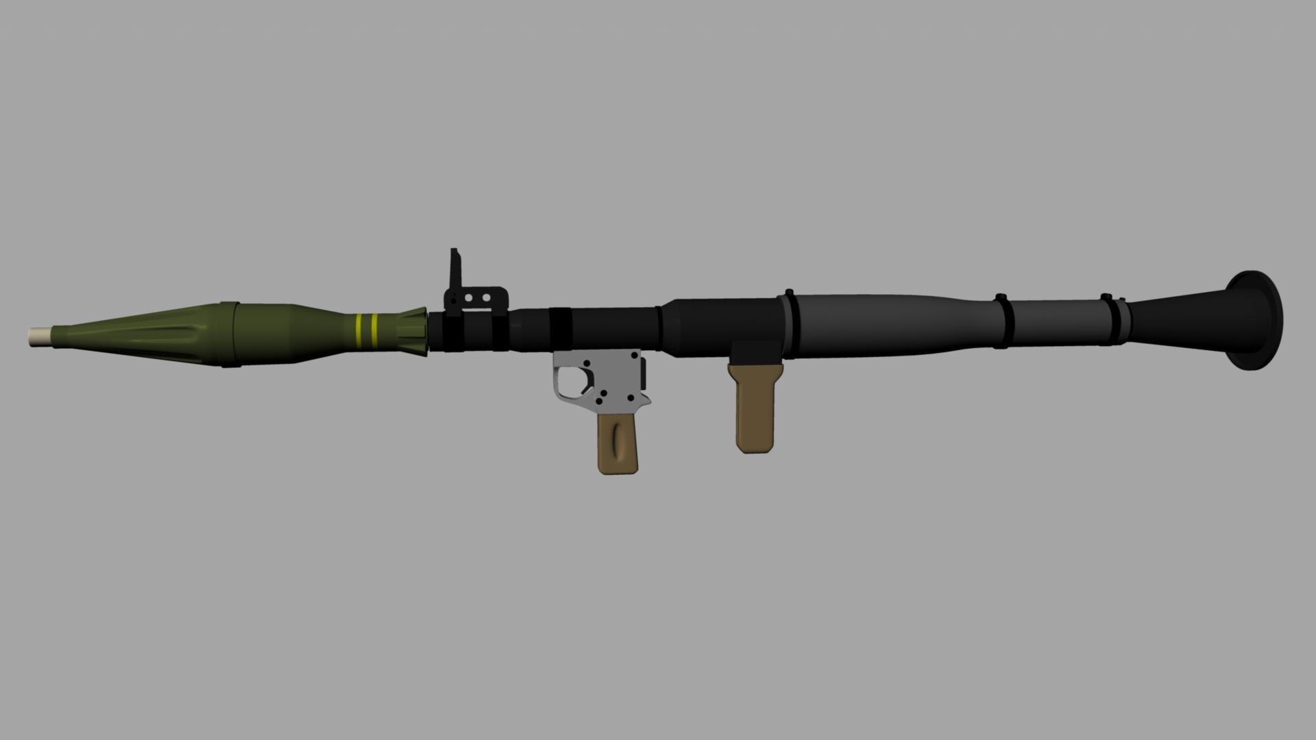 rpg-7 rocket launcher 3d model