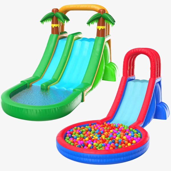 3D Two Inflatables Slides model