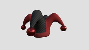 Jester Hat 04 Red Black - Character Fashion Design 3D