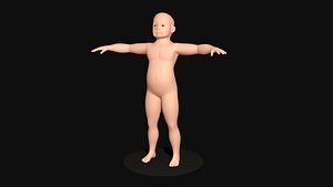 Baby doll strange and scary Low-poly