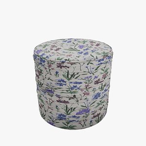 Round pouf pleated