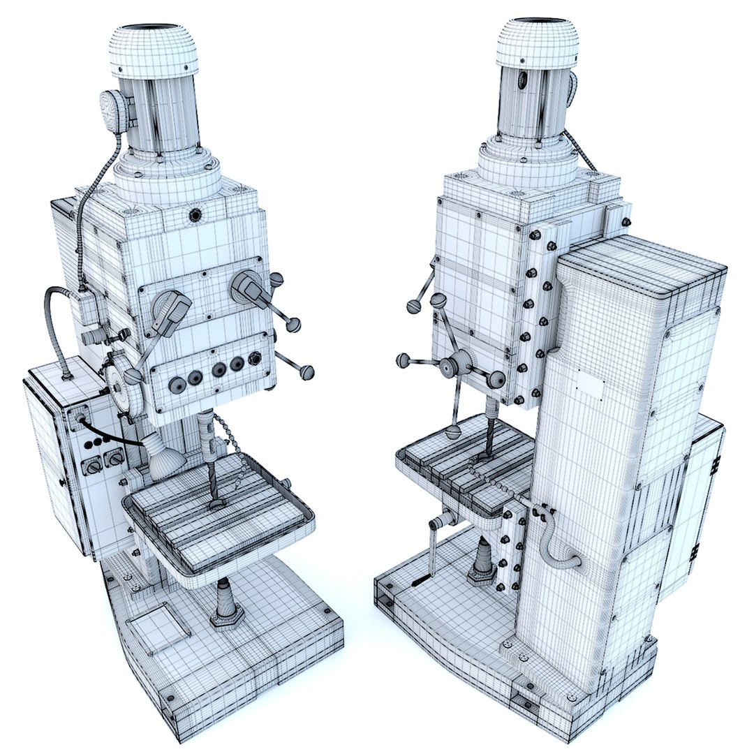 2N150 Drill Vertical Press - Industrial Machine Tool 3D Model ...