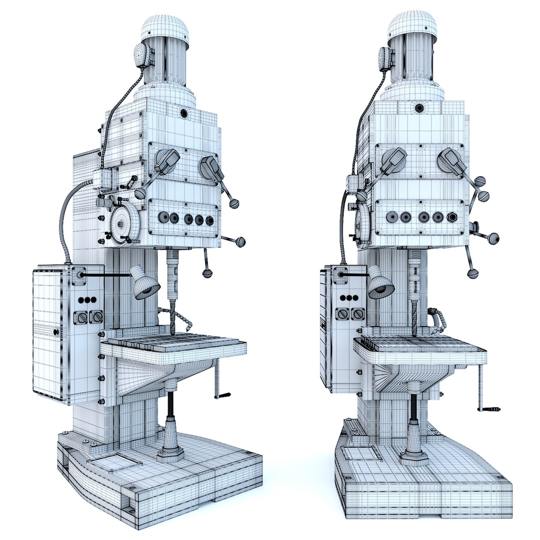 2N150 Drill Vertical Press - Industrial Machine Tool 3D Model ...