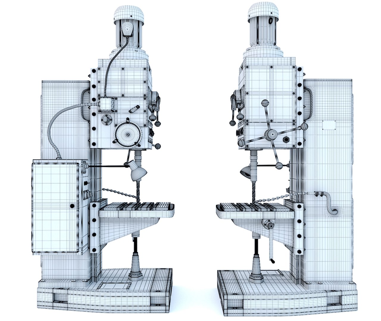 2N150 Drill Vertical Press - Industrial Machine Tool 3D Model ...