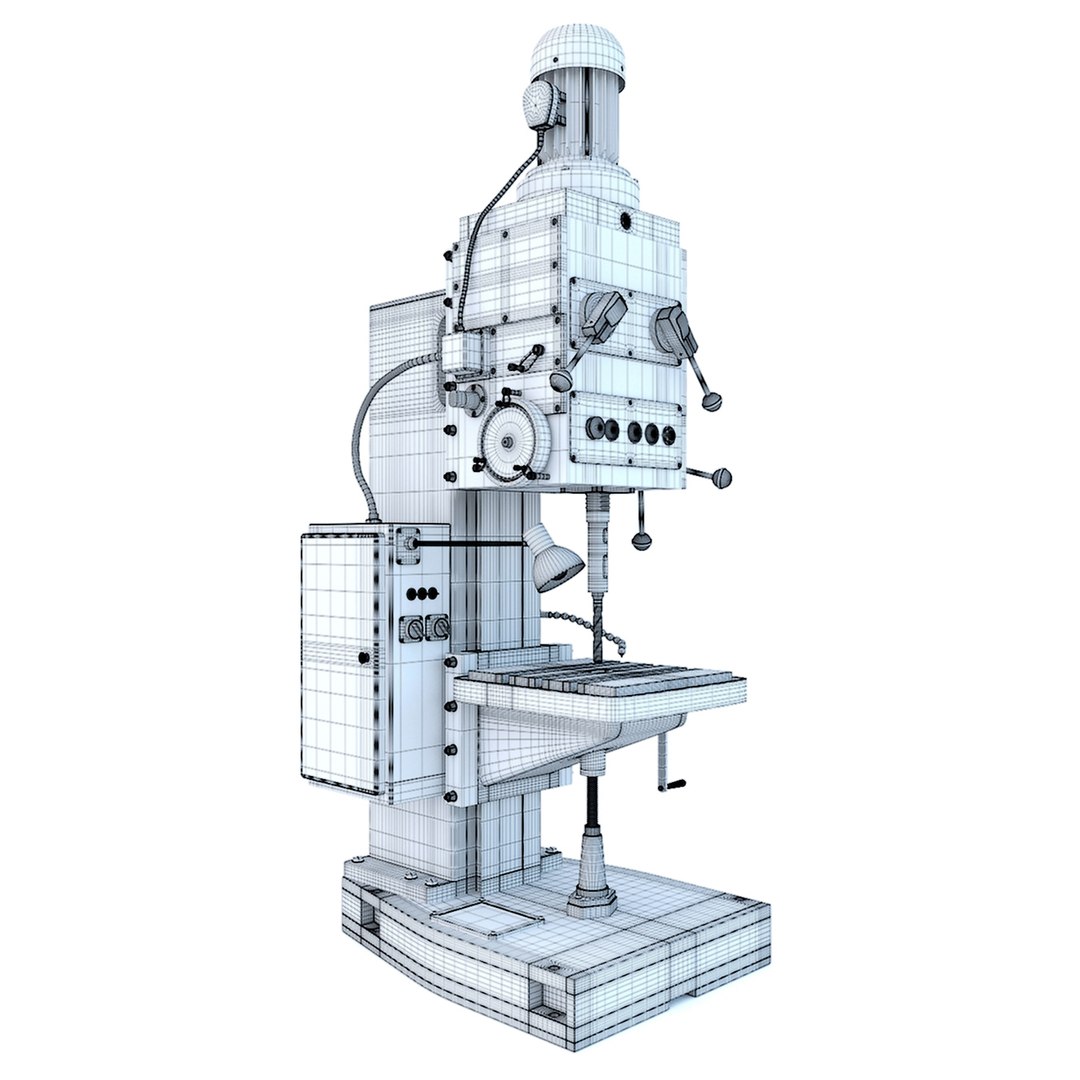 2N150 Drill Vertical Press - Industrial Machine Tool 3D Model ...