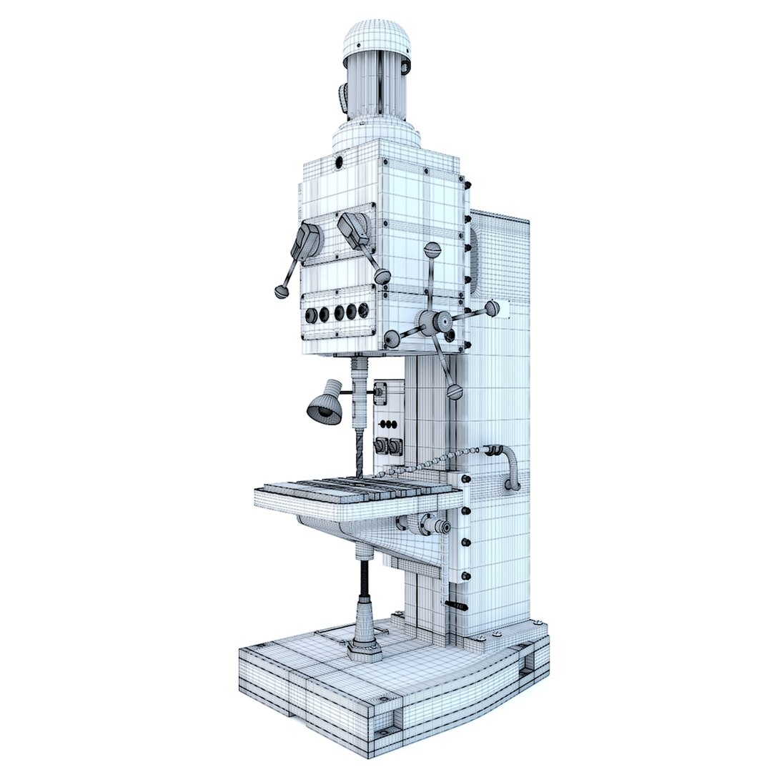 2N150 Drill Vertical Press - Industrial Machine Tool 3D Model ...