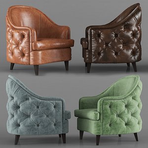 3D model leatherpurearm chair