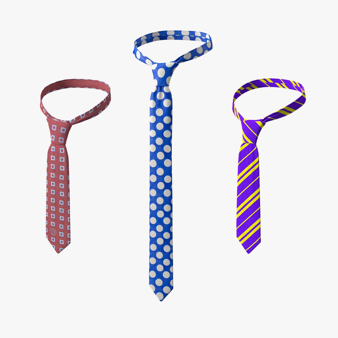 Neckties Collection 3D model preview