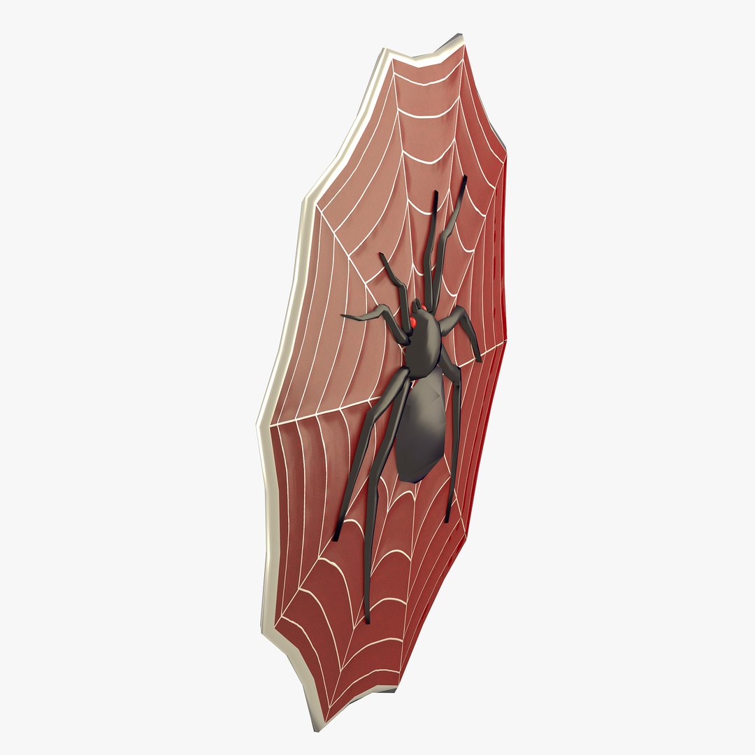 spider decorated shield 3d model