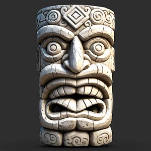 Tiki Totem Mask Low Poly 8